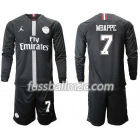 Fußballtrikots Paris Saint-Germain MBAPPE 7 Jodan Schwarz Kinder Ausweich Trikotsatz 2018-2019 Langarm